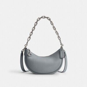 Coach Mira Shoulder Bag in Gray / Blue Glovetanned Leather + Chain Strap CM583